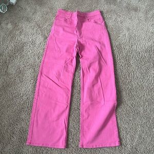 pink h&m wide leg jeans